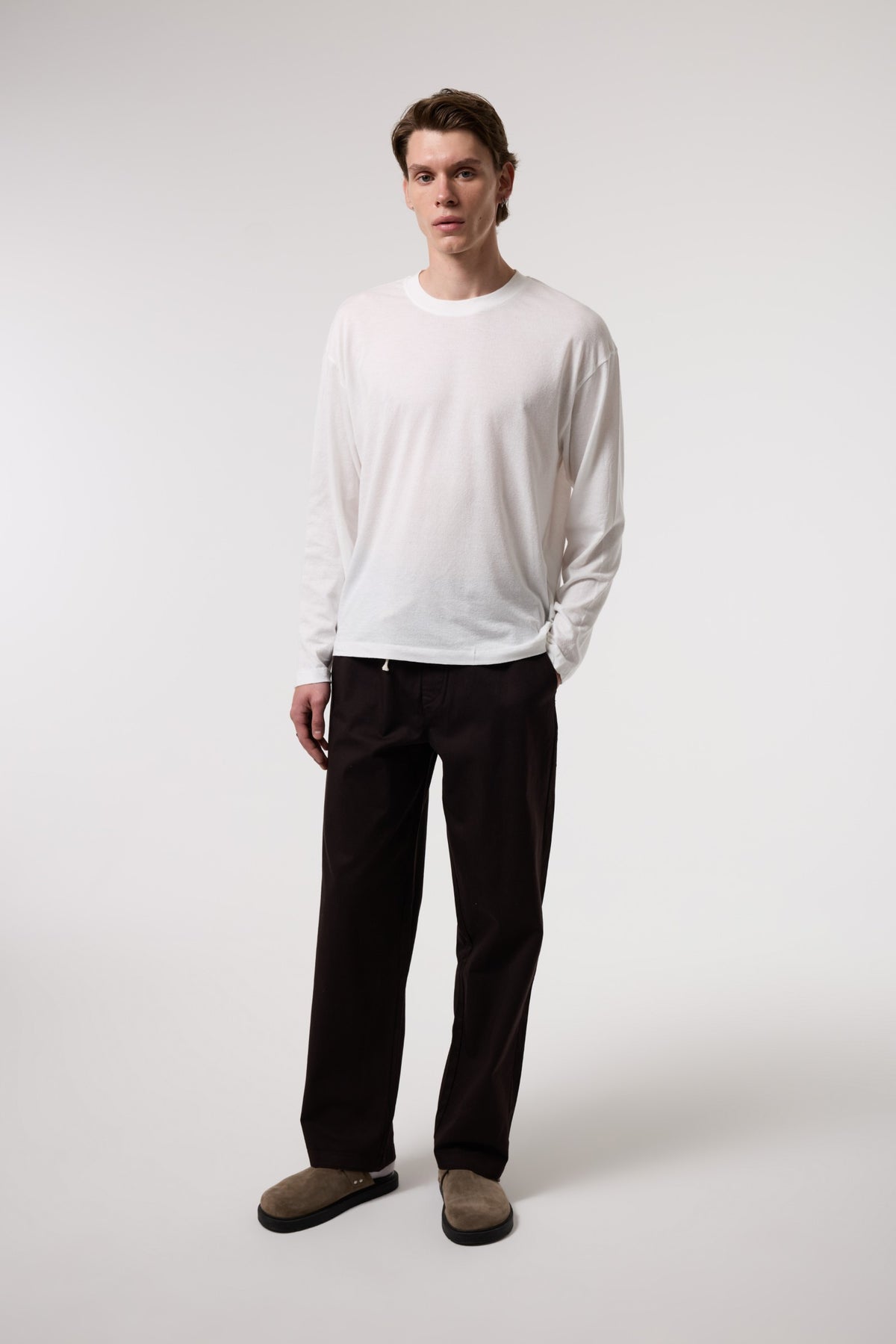 Beli Bağlamalı Gabardin Baggy Pantolon