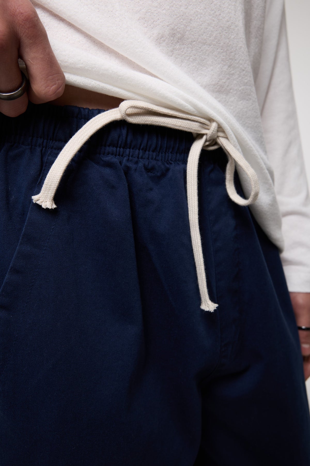 Beli Bağlamalı Gabardin Baggy Pantolon