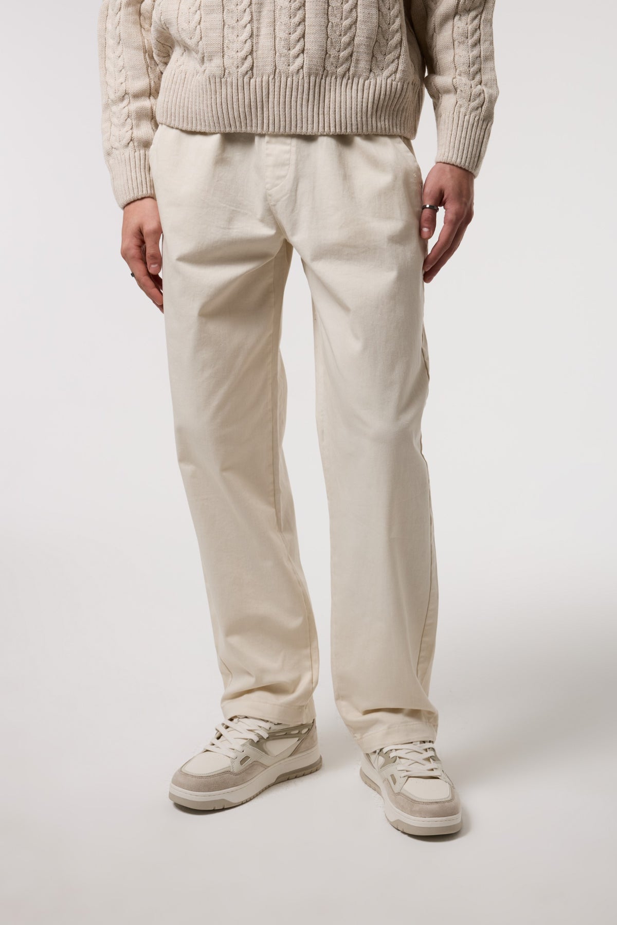 Beli Bağlamalı Gabardin Baggy Pantolon