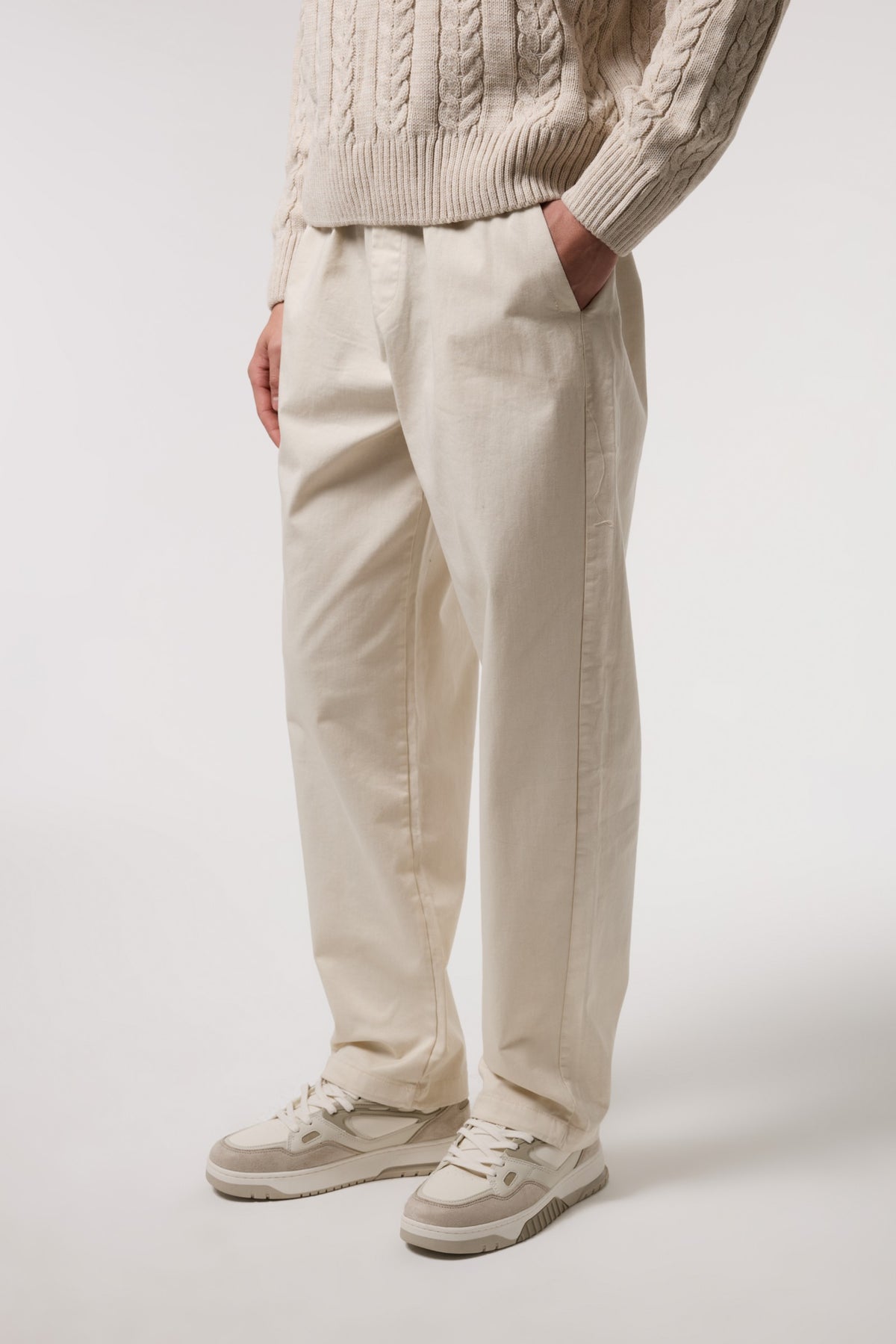 Beli Bağlamalı Gabardin Baggy Pantolon