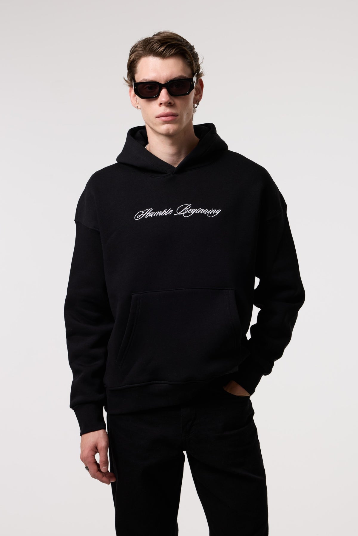 Etnik İllüstrasyonlu Kapüşonlu Sweatshırt