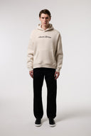 OVERSIZE Etnik İllüstrasyonlu HOODIE - BEJ