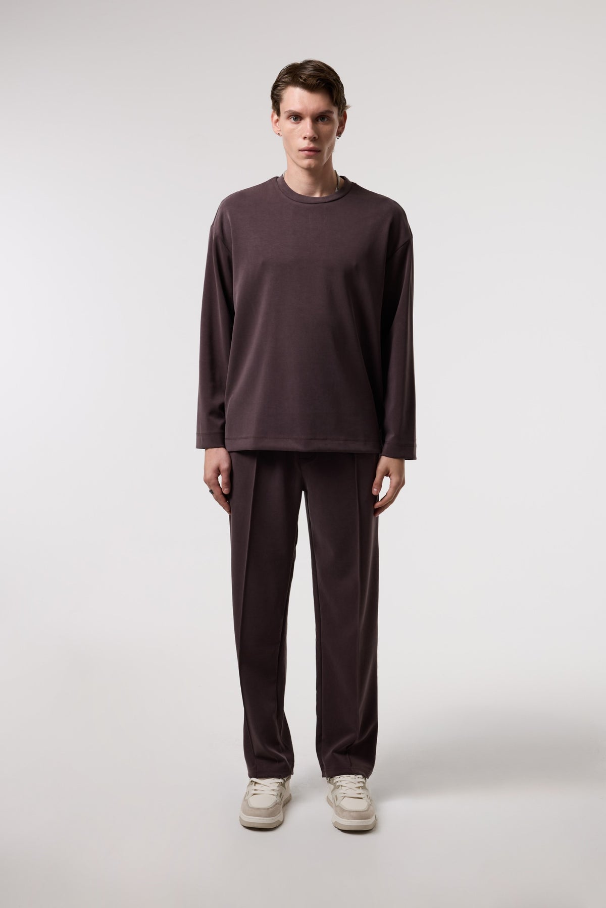 Dökümlü Relax Fıt Modal Sweatshırt