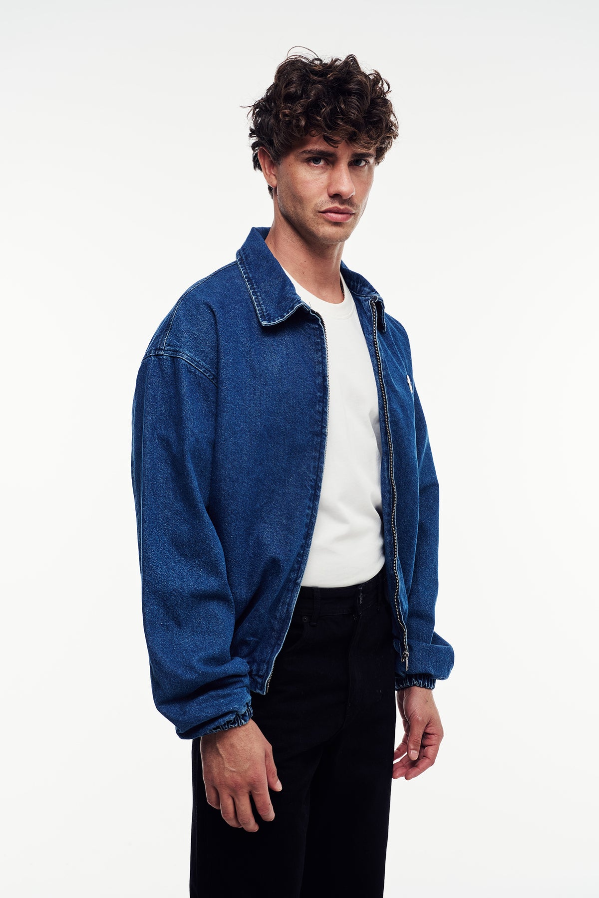 Fermuarlı Denim Ceket