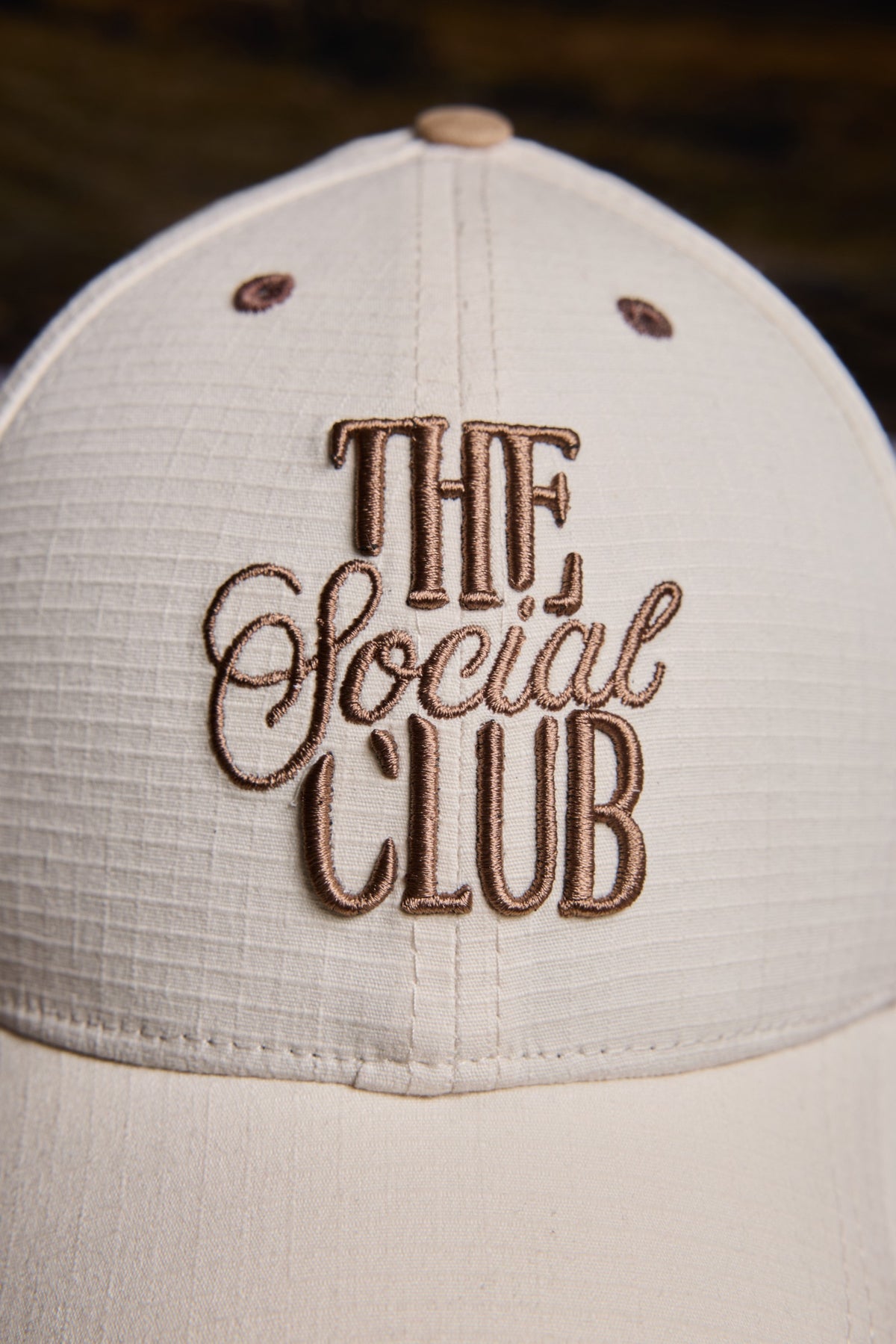 THE SOCIAL CLUB NAKIŞLI RIPSTOP ŞAPKA - KREM