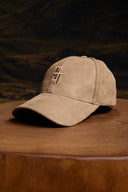 ICON LOGO NAKIŞLI SÜET ŞAPKA - VİZON