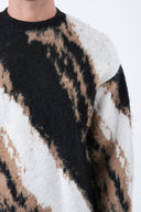 Abstract Desen Tüylü Oversize Kazak