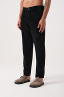 Relax Fit Beli Lastikli Kadife Pantolon