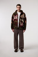 OVERSIZE SHERPA KUMAŞ KAPUŞONLU CEKET - MULTICOLOR
