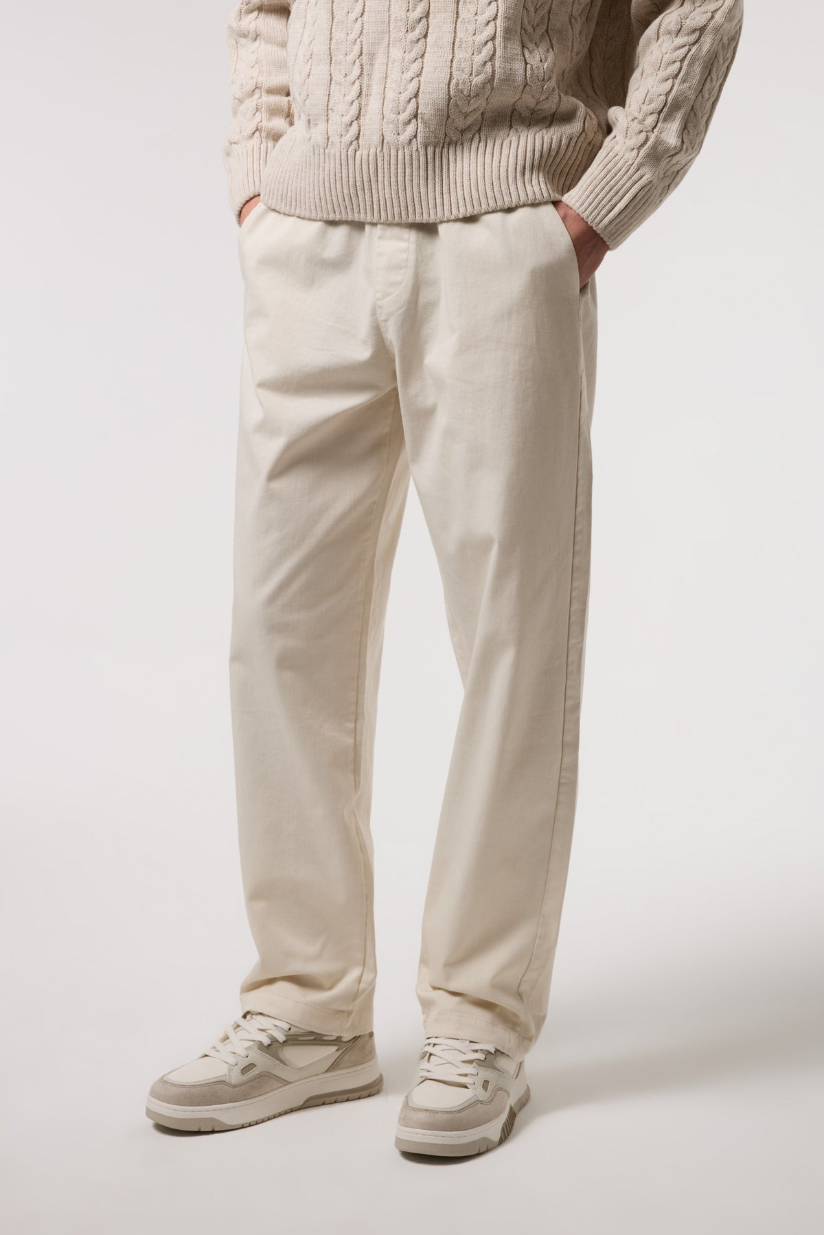 Beli Bağlamalı Gabardin Baggy Pantolon