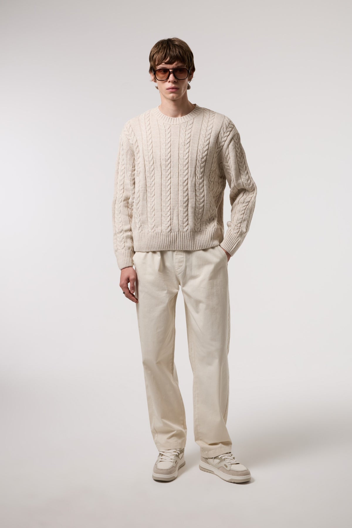 Beli Bağlamalı Gabardin Baggy Pantolon