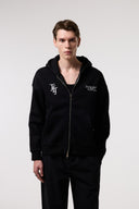 Nakış Detaylı Fermuarlı Oversize Hoodıe