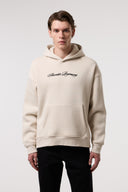 OVERSIZE Etnik İllüstrasyonlu HOODIE - BEJ
