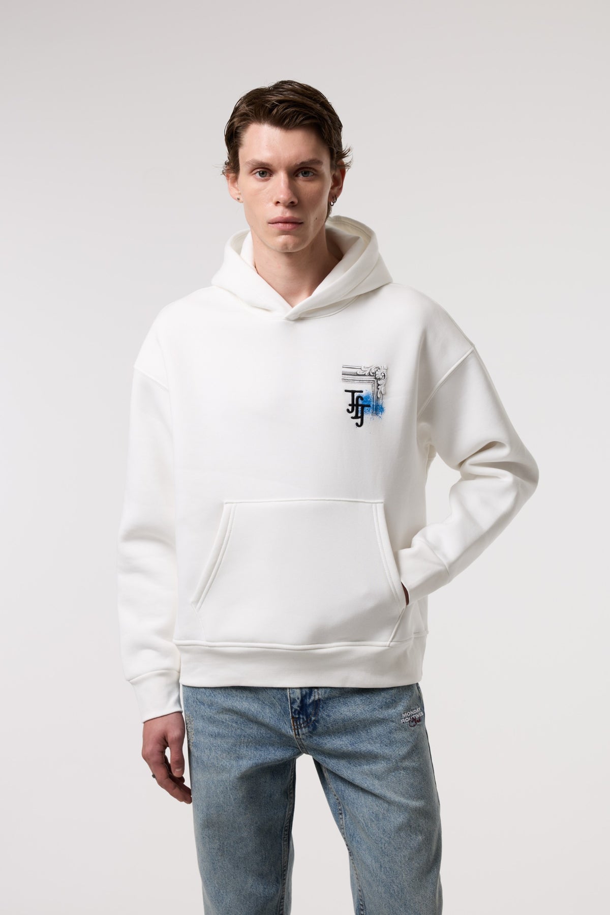 Sanat Baskılı Kapüşonlu Sweatshırt