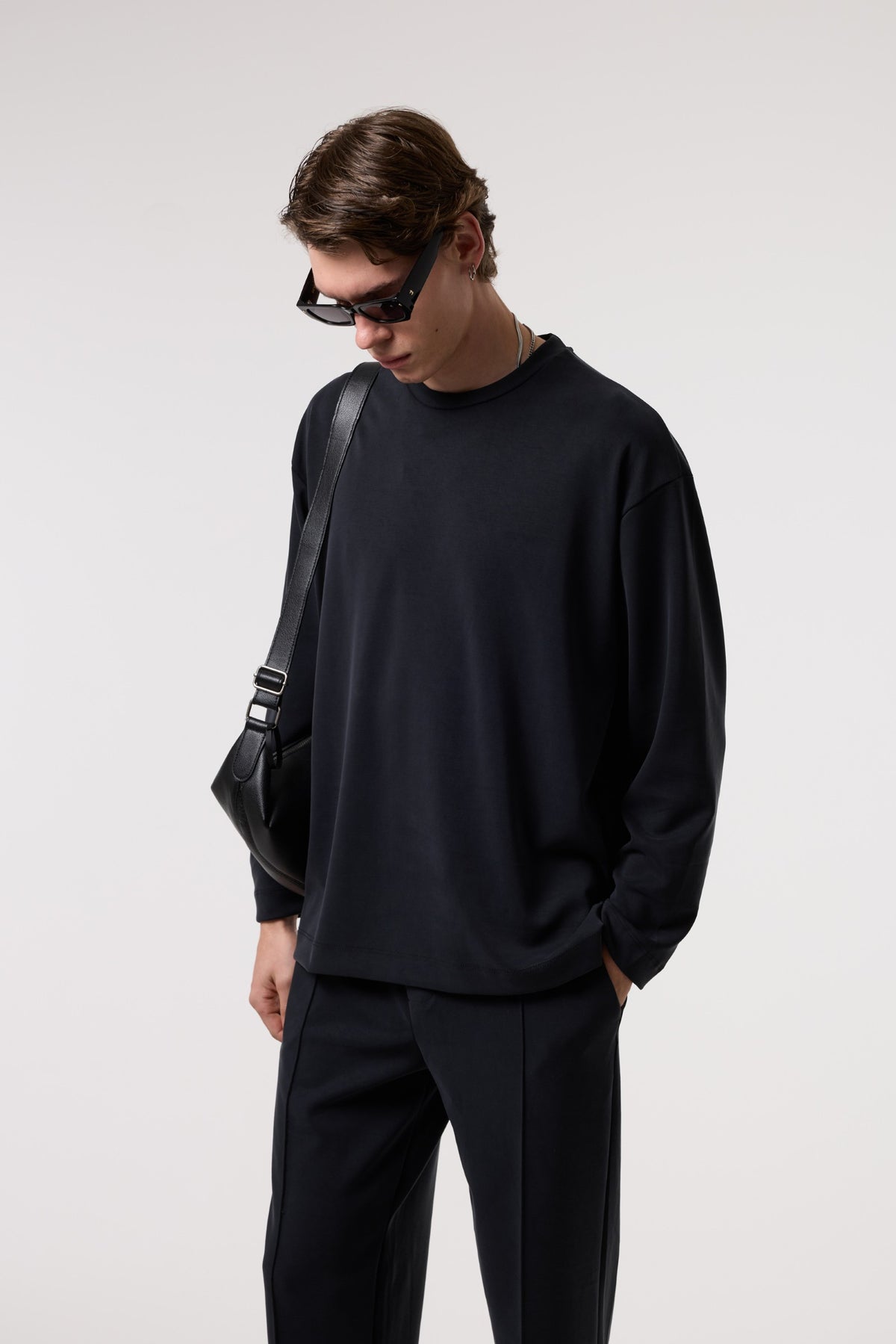 Dökümlü Relax Fıt Modal Sweatshırt
