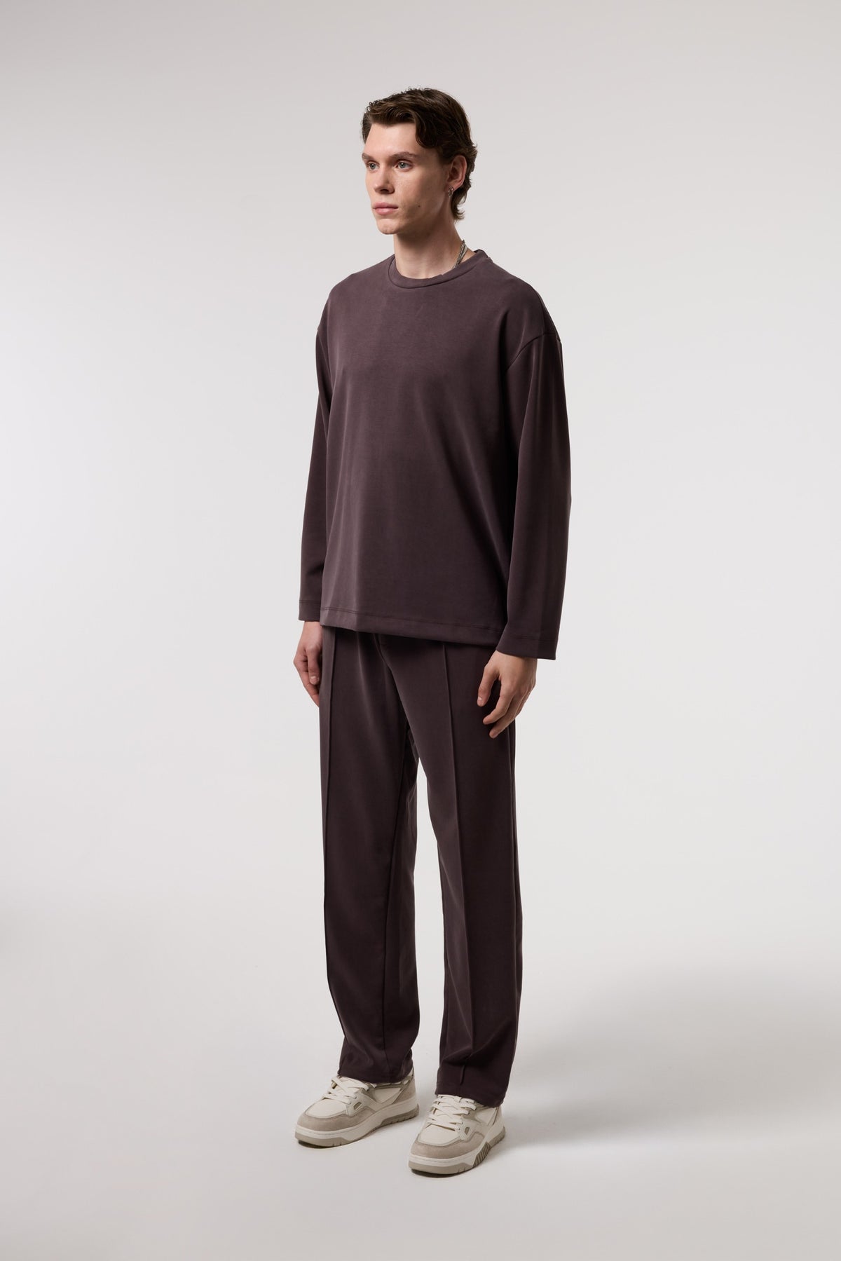 Dökümlü Relax Fıt Modal Sweatshırt