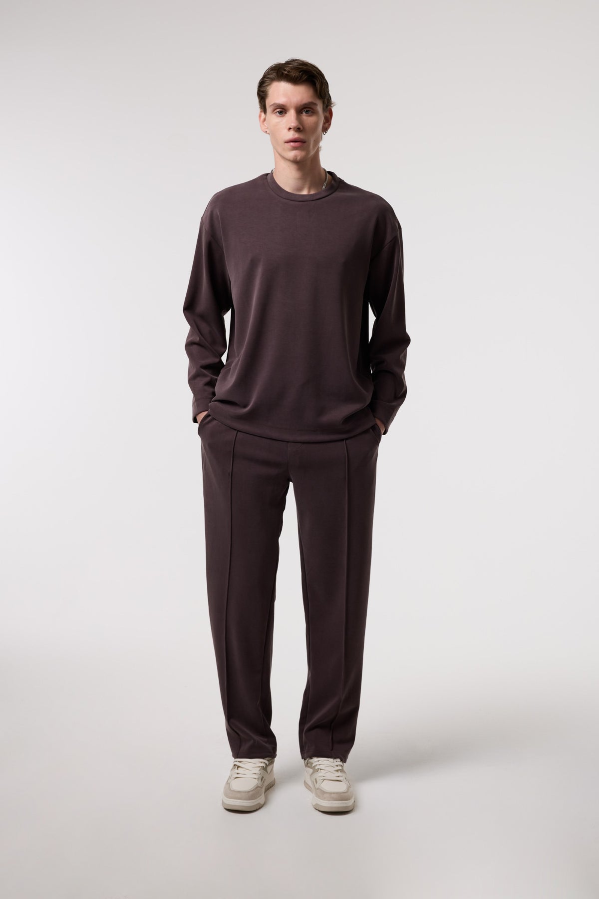Dökümlü Relax Fıt Modal Sweatshırt