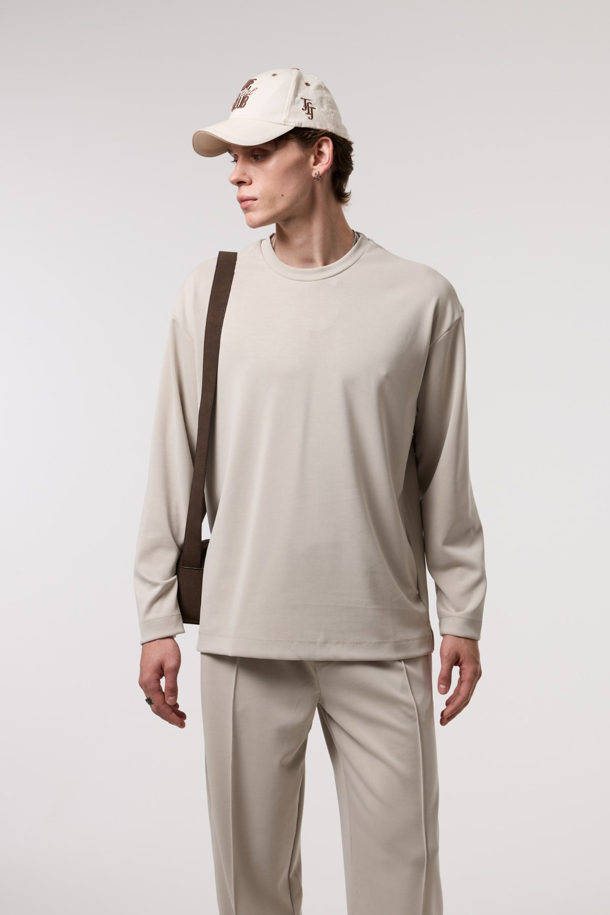 Dökümlü Relax Fıt Modal Sweatshırt