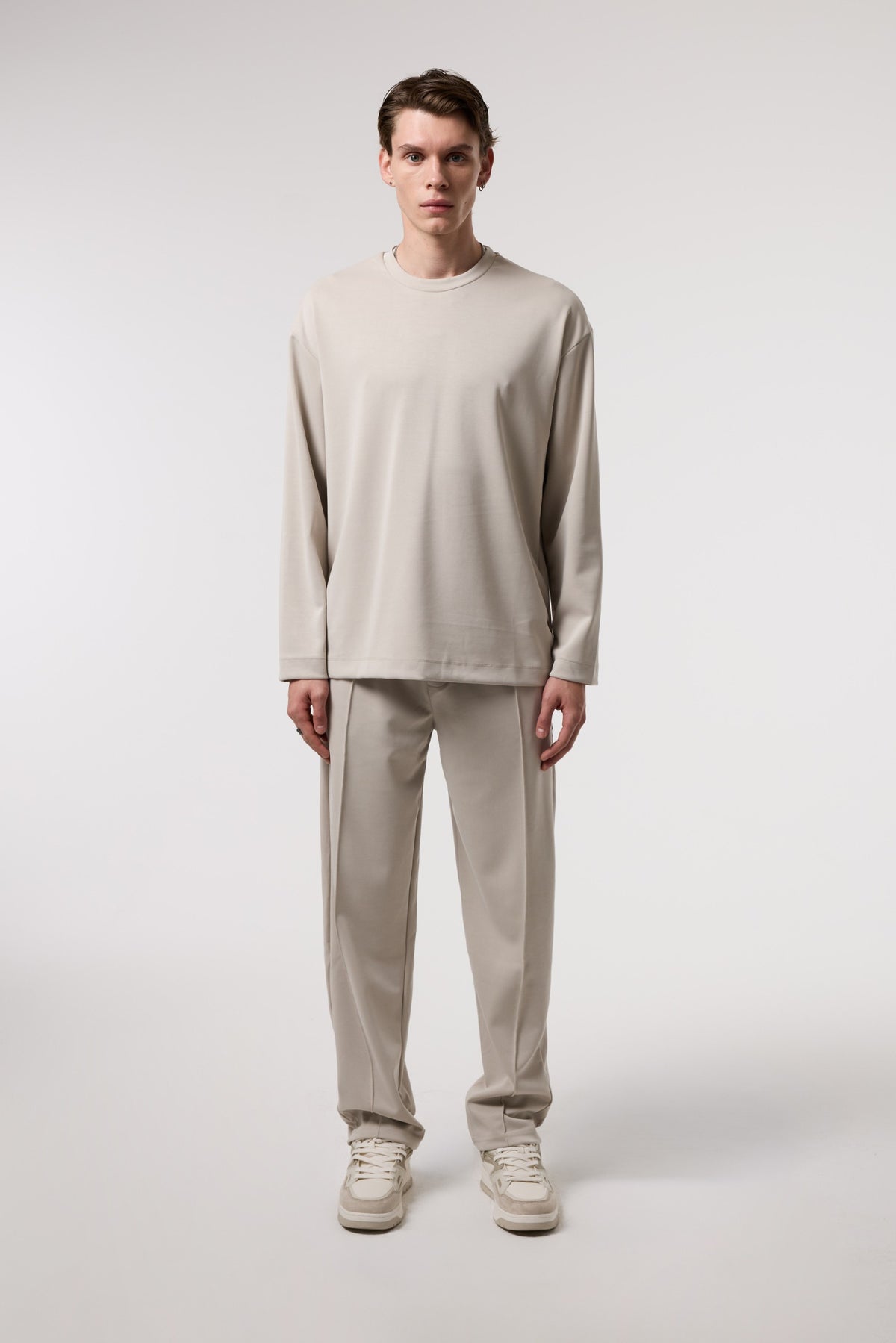 Dökümlü Relax Fıt Modal Sweatshırt