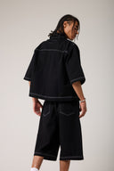 Dikiş Detay Denim Takım