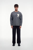 2Ft Nakışlı Triko Kazak