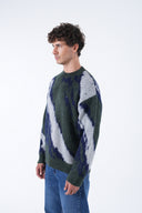 Abstract Desen Tüylü Oversize Kazak