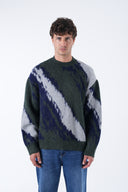 Abstract Desen Tüylü Oversize Kazak