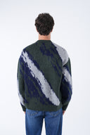 Abstract Desen Tüylü Oversize Kazak