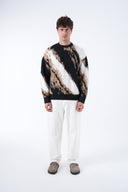 Abstract Desen Tüylü Oversize Kazak