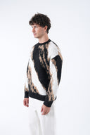 Abstract Desen Tüylü Oversize Kazak