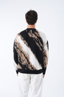 Abstract Desen Tüylü Oversize Kazak