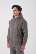 Basic Kanguru Cep Kapüşonlu Sweatshirt
