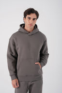 Basic Kanguru Cep Kapüşonlu Sweatshirt