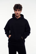 Basic Kanguru Cep Kapüşonlu Sweatshirt