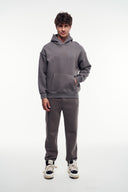 Basic Kanguru Cep Kapüşonlu Sweatshirt