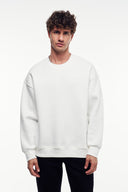 Basic Nakışlı Bisiklet Yaka Sweatshirt