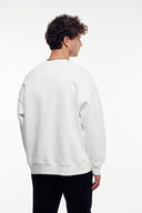 Basic Nakışlı Bisiklet Yaka Sweatshirt