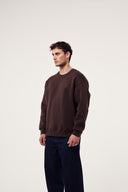 Basic Nakışlı Bisiklet Yaka Sweatshirt