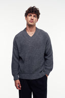 Basic V Yaka Triko Kazak