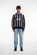 Çizgili Polo Yaka Kazak