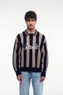 Çizgili Polo Yaka Kazak