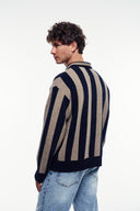 Çizgili Polo Yaka Kazak