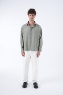 Çizgili Yıkama Efektli Gömlek