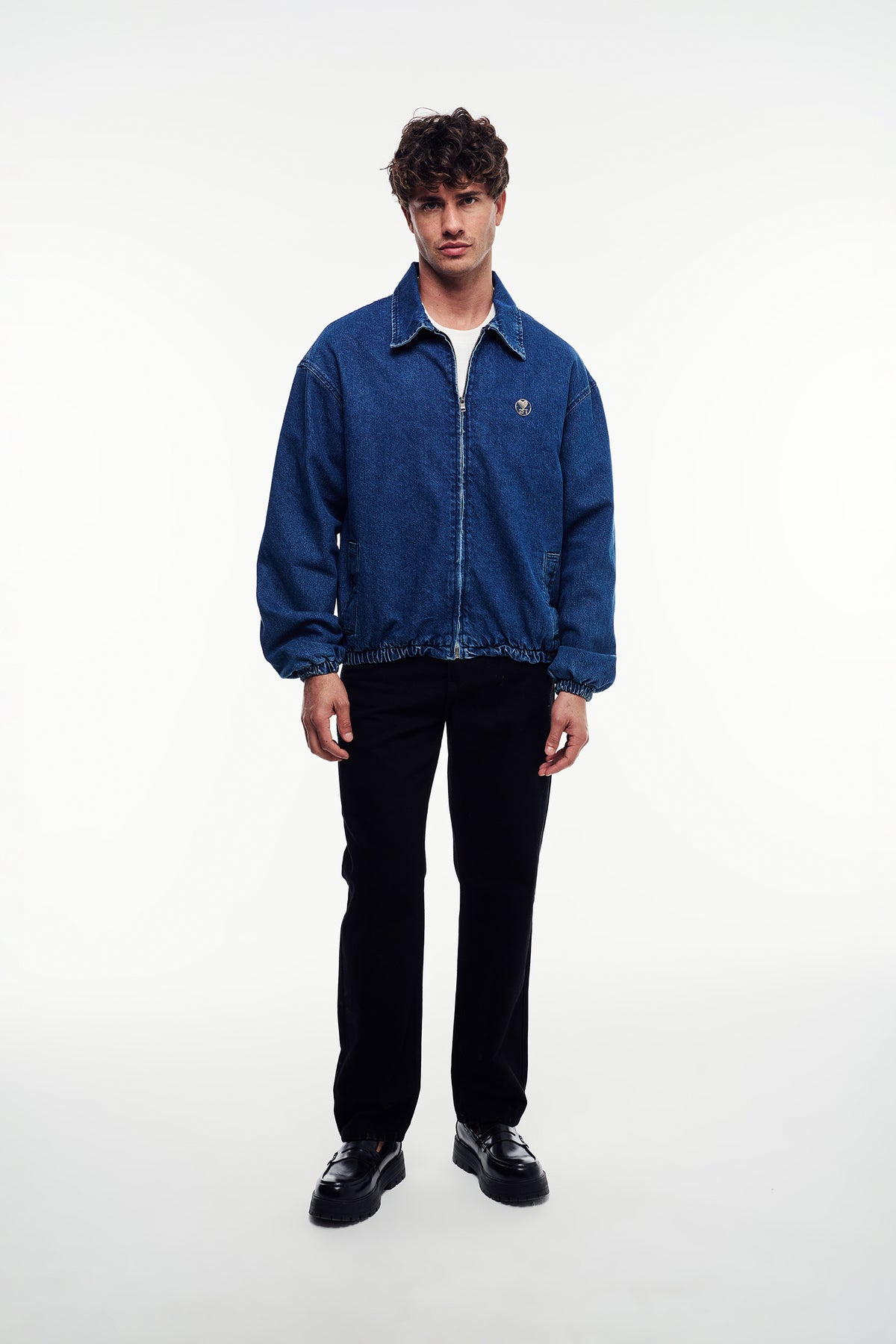 Fermuarlı Denim Ceket