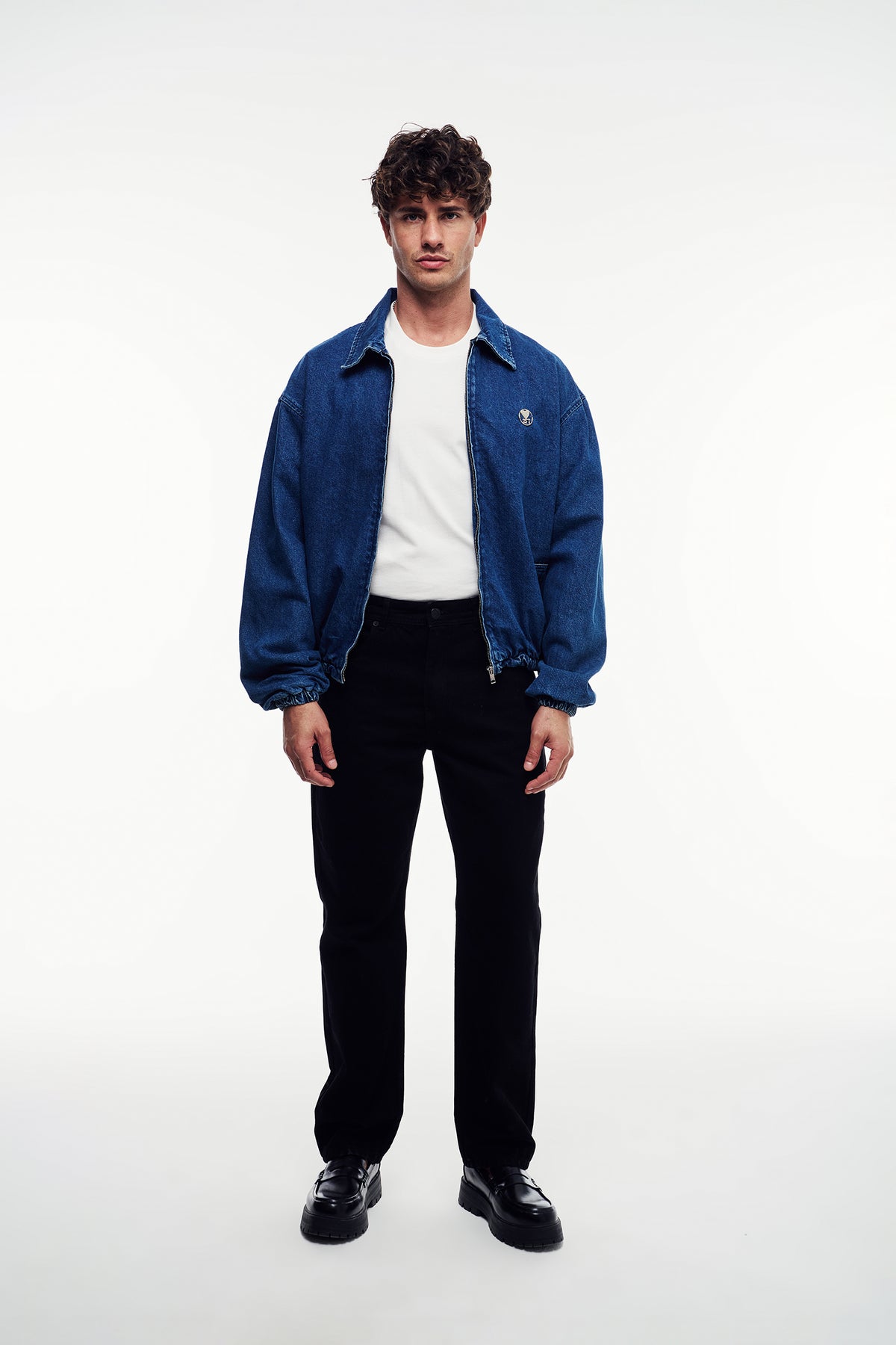 Fermuarlı Denim Ceket