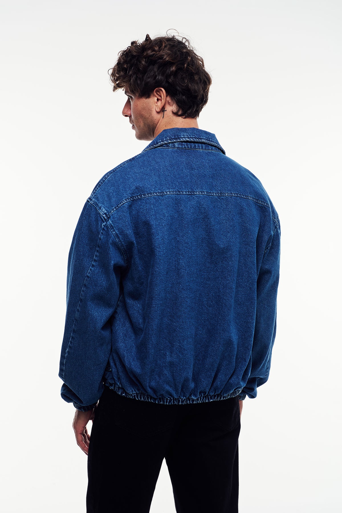 Fermuarlı Denim Ceket