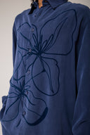 Flowers Flok Baskılı Gömlek