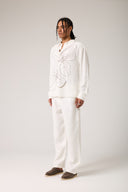 Flowers Flok Baskılı Gömlek