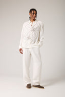 Flowers Flok Baskılı Gömlek