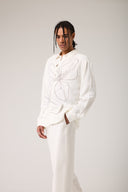 Flowers Flok Baskılı Gömlek